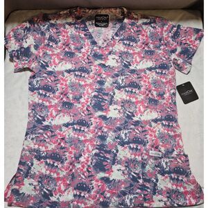 MediChic Scrub Anti-Wrinkle Medical Nursing Stretch Flex V-Neck Tie Dye